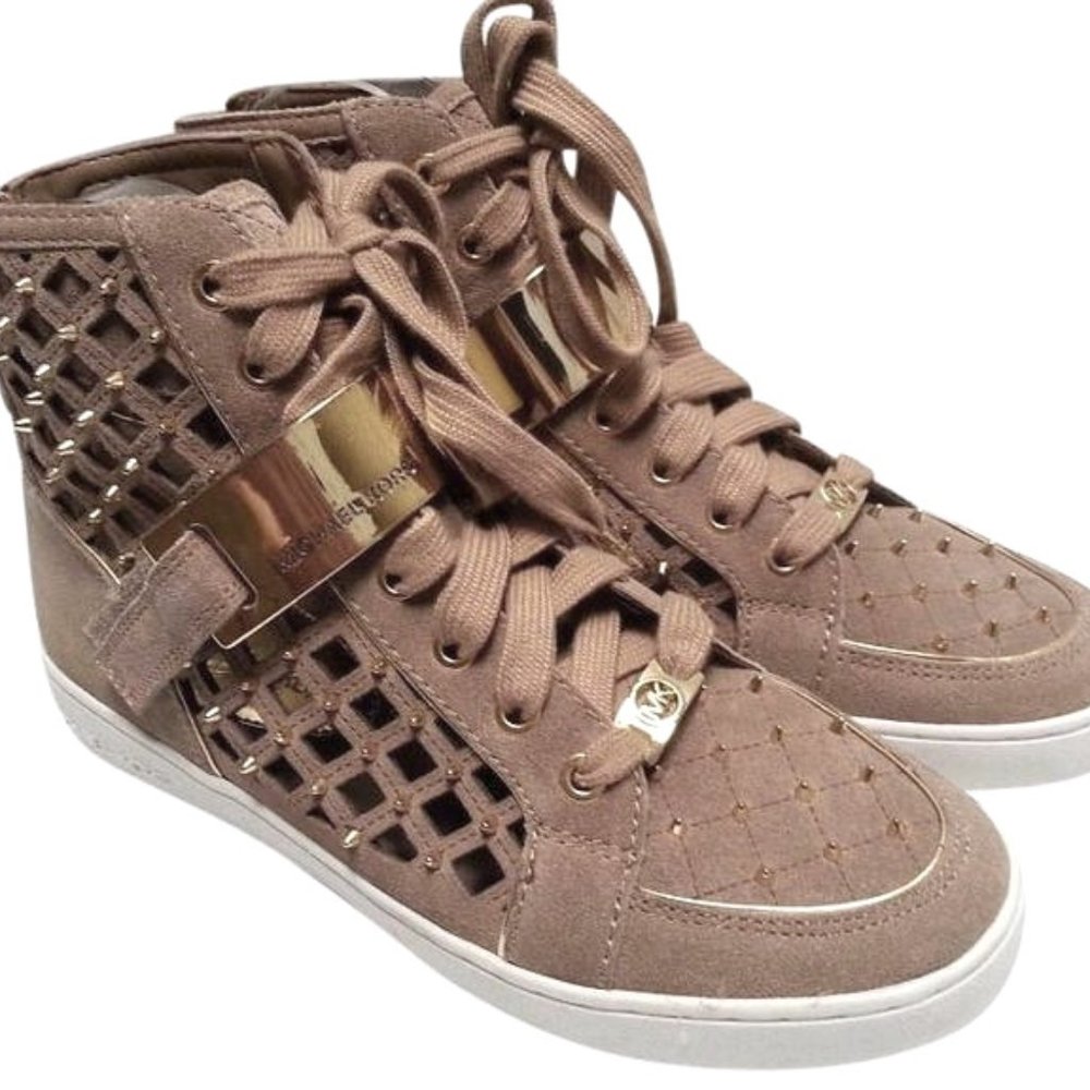 Michael Kors Keaton Hightop Cutout Studded  Sneakers